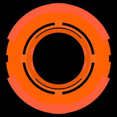 Fütürist dairesel gövde arayüzü elementi. Soyut çember geometrik arkaplan. Dijital teknolojinin grafiksel çizimi.