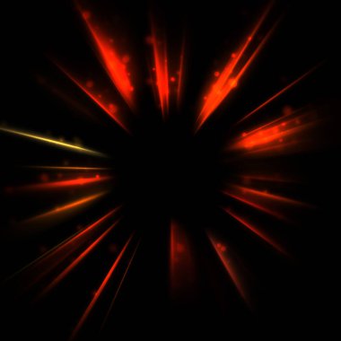 Işık huzmeleri ve parlayan parçacıkların kesiştiği güzel bir zemin. Canlı renkli ışıkların duvar kâğıdı. Parlak ışık görüntüsü.