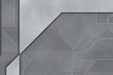 Katmanlı paneller. Fütürist soyut duvar kağıdı. Geometrik teknolojik yansıtıcı arka plan 3D metalik doku. Uzay gemisi desen yüzeyi.