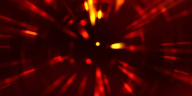 Parlayan ışıkları hareket ettirmenin havalı arka planı. Tasarımınız için canlı renkli bir portal şablonu. Işık ışınları ve hareket halindeki ışıldayan parçacıklar bir solucan deliği şekli oluşturuyor..