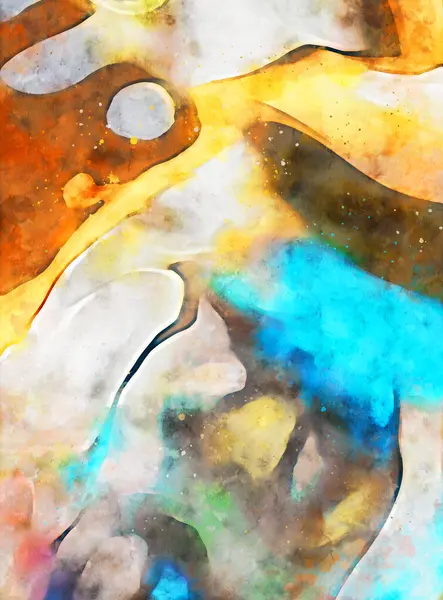Aquarelle Patroon Illustratie Hedendaagse Moderne Textuur Abstracte Kleur Schilderen Achtergrond — Stockfoto