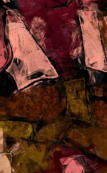 Wyraźny Szczotkowany Obraz Płótnie Chaotyczny Obraz Szczotkowane Malowane Abstrakcyjne Tło — Zdjęcie stockowe