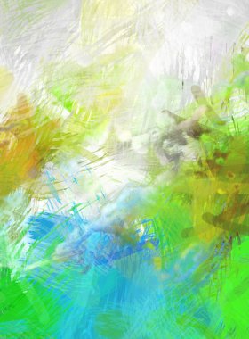 Soyut arkaplanda pürüzlü fırça darbeleri. Fırça boyası. Renkli boya darbeleri. Eşsiz duvar sanatı. Tuvaldeki modern sanat. Renkli çağdaş sanat eserleri.