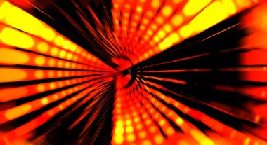 Siyah arkaplanda dönen ışık gösterisi. Lüks çizgiler. Parlak kıvrımlı duvar kağıdı. Uzay tüneli. Dönen ışık çemberi ya da maytap izi. Parlak konsept çizimi.