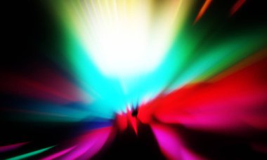 Siyah zemin üzerinde ışık parçacığı izleri. Parlayan parçacıkları ve çizgileri olan ışık patlaması yıldızı. Güzel hareketli soyut ışınlar duvar kağıdı. Renkli Patlama grafiği. Işık ışınlarının patlaması. 