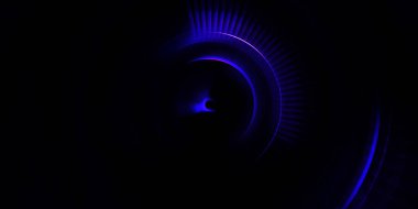 Parlayan neon ışıkları. Parlak sunum tasarım şablonu. Fotoğraf makinesi konsepti. Soyut arkaplan. Dönen ışık ışınları. Hareketli kavramsal duvar kağıdı. Grafik dijital illüstrasyon. 