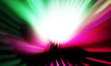 Siyah zemin üzerinde ışık parçacığı izleri. Parlayan parçacıkları ve çizgileri olan ışık patlaması yıldızı. Güzel hareketli soyut ışınlar duvar kağıdı. Renkli Patlama grafiği. Işık ışınlarının patlaması. 