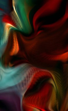 Hareketli girdapların soyut çizimi. Titreşimli renkli kıvrımların dönen akışı. Kıvrımlı ve kıvrımlı arka plan ve çizgiler. Garip duvar kâğıdı tasarımı. Dalgalanma arkaplanı.