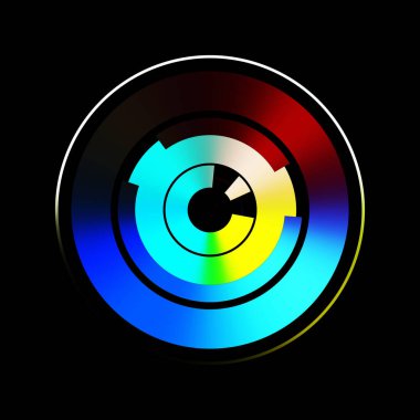 Gelecekçi hud arayüzü elementi. Soyut geometrik arkaplan. Dijital teknolojinin grafiksel çizimi siyah arkaplanda izole edildi..