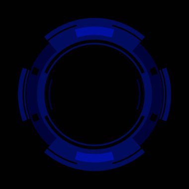 Fütürist dairesel gövde arayüzü elementi. Soyut çember geometrik arkaplan. Dijital teknolojinin grafiksel çizimi.