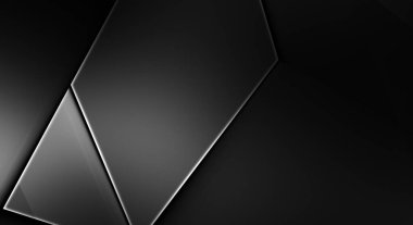 Lüks minimalist tasarım. Fütürist şablon. Karanlık elementleri olan birinci sınıf soyut duvar kâğıdı. Zarif bir zemin. Siyah üç boyutlu geometrik arkaplan. Poster, broşür, sunum için tasarım.