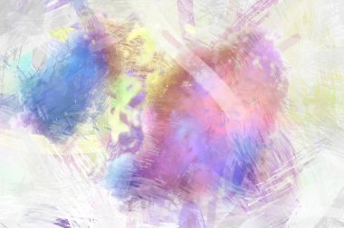 Soyut arkaplanda pürüzlü fırça darbeleri. Fırça boyası. Renkli boya darbeleri. Eşsiz duvar sanatı. Tuvaldeki modern sanat. Renkli çağdaş sanat eserleri.