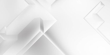 Beyaz 3d geometrik arka plan. Karanlık elementleri olan birinci sınıf soyut duvar kâğıdı. Poster, broşür, sunum ve web sitesi için özel tasarım. Moda lüks minimalist tasarım. Geometrik şablon. 