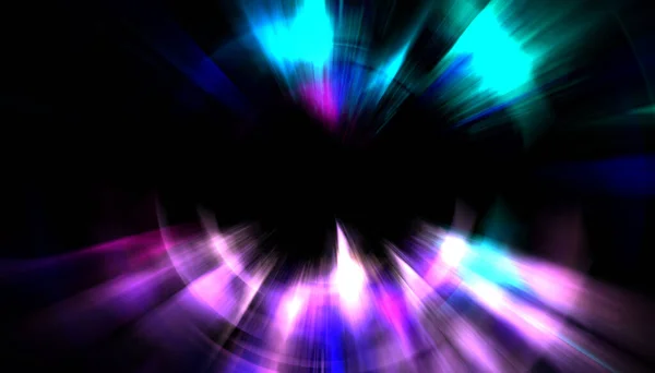 Spectacular Light Show Colorful Vibrant Particle Explotion Glowing Rays Light — Stock Photo, Image