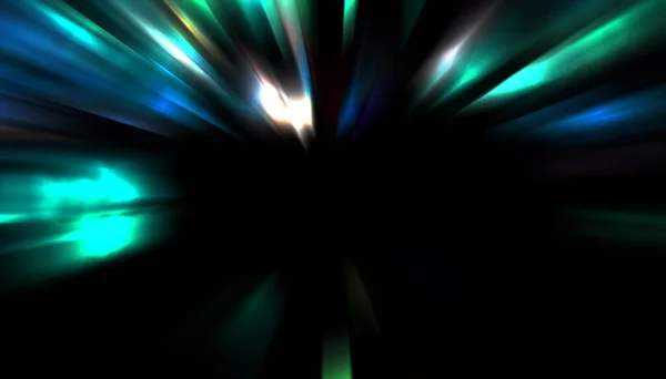 Dynamic Rays Light Isolated Black Background Graphic Illustration Glowing Colorful — Stock Photo, Image