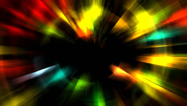 Spectaculaire Spectacle Lumière Exploitation Particules Colorées Vibrantes Avec Des Rayons — Photo