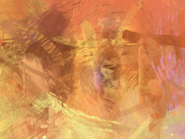 Soyut arkaplanda pürüzlü fırça darbeleri. Fırça boyası. Renkli boya darbeleri. Eşsiz duvar sanatı. Tuvaldeki modern sanat. Renkli çağdaş sanat eserleri.