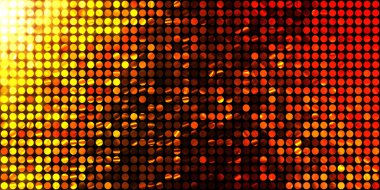 Parlayan ışıklar siyah arka planda parti izleri. Sahne veya stadyum ışıklarının dijital illüstrasyonu. Parlak desenli duvar kağıdı. Sahne ışıkları ile renkli ışıkların ihtişamlı arkaplanı.