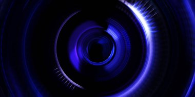 Fotoğraf makinesi konsepti. Soyut arkaplan. Dönen ışık ışınları. Hareketli kavramsal duvar kağıdı. Grafik dijital illüstrasyon. Parlayan neon ışıkları. Parlak sunum tasarım şablonu.