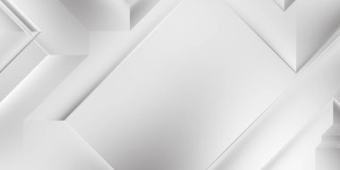 Beyaz 3d geometrik arka plan. Karanlık elementleri olan birinci sınıf soyut duvar kâğıdı. Poster, broşür, sunum ve web sitesi için özel tasarım. Moda lüks minimalist tasarım. Geometrik şablon. 