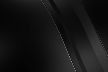 Siyah kıvrımlı yüzey. 3 boyutlu illüstrasyon. Soyut fütüristik geçmiş. Minimalist geometrik kapak tasarımı. Çarpık siyah çizgiler. Lüks dokuma duvar kağıdı. Zarif arkaplan.