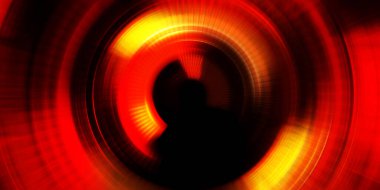 Parlayan neon ışıkları. Parlak sunum tasarım şablonu. Fotoğraf makinesi konsepti. Soyut arkaplan. Dönen ışık ışınları. Hareketli kavramsal duvar kağıdı. Grafik dijital illüstrasyon. 