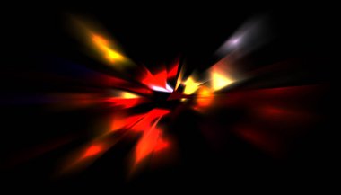 Parlayan ışıkları hareket ettirmenin havalı arka planı. Tasarımınız için canlı renkli bir portal şablonu. Işık ışınları ve hareket halindeki ışıldayan parçacıklar bir solucan deliği şekli oluşturuyor..