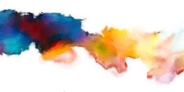 Yumuşak kıllı suluboya desenli. Çağdaş ve modern doku. Soyut renk boyama arka planı. Yaratıcı ve sanatsal duvar kağıdı. Fırçalanmış şekilleri olan sanatsal duvar tasarımı.