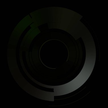 Gelecekçi hud arayüzü elementi. Soyut geometrik arkaplan. Dijital teknolojinin grafiksel çizimi siyah arkaplanda izole edildi..