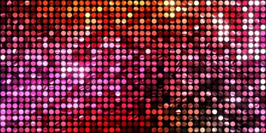 Parlayan ışıklar siyah arka planda parti izleri. Sahne veya stadyum ışıklarının dijital illüstrasyonu. Parlak desenli duvar kağıdı. Sahne ışıkları ile renkli ışıkların ihtişamlı arkaplanı.