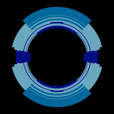 Fütürist dairesel gövde arayüzü elementi. Soyut çember geometrik arkaplan. Dijital teknolojinin grafiksel çizimi.