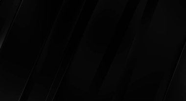 Geometrik katmanlı 3 boyutlu siyah arkaplan. Soyut koyu fütüristik duvar kağıdı. Zarif, parlak çizgili arka plan. Poster, broşür, sunum ve web sitesi için geometrik şablon tasarımı.