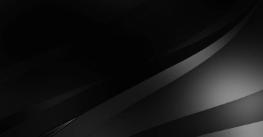 Siyah kıvrımlı yüzey. 3 boyutlu illüstrasyon. Soyut fütüristik geçmiş. Minimalist geometrik kapak tasarımı. Çarpık siyah çizgiler. Lüks dokuma duvar kağıdı. Zarif arkaplan.