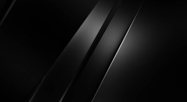 Geometrik katmanlı 3 boyutlu siyah arkaplan. Soyut koyu fütüristik duvar kağıdı. Zarif, parlak çizgili arka plan. Poster, broşür, sunum ve web sitesi için geometrik şablon tasarımı.