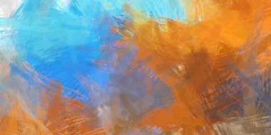 Soyut arkaplanda pürüzlü fırça darbeleri. Fırça boyası. Renkli boya darbeleri. Eşsiz duvar sanatı. Tuvaldeki modern sanat. Renkli çağdaş sanat eserleri.