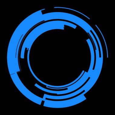 Fütürist dairesel gövde arayüzü elementi. Soyut çember geometrik arkaplan. Dijital teknolojinin grafiksel çizimi.