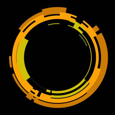 Fütürist dairesel gövde arayüzü elementi. Soyut çember geometrik arkaplan. Dijital teknolojinin grafiksel çizimi.