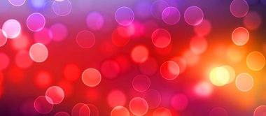 Kavramsal ışıklar duvar kağıdı. Güzel soyut çok renkli bokeh çemberleri parçacıklarla çevrili. Metninizi veya başlığınızı göstermek için boşluk ile odaklanmış olmayan canlı illüstrasyon. 