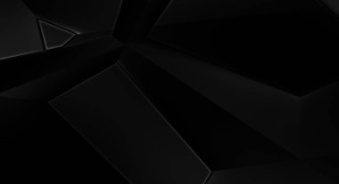 Lüks minimalist tasarım. Fütürist şablon. Karanlık elementleri olan birinci sınıf soyut duvar kâğıdı. Zarif bir zemin. Siyah üç boyutlu geometrik arkaplan. Poster, broşür, sunum için tasarım.