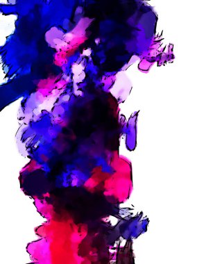 Mürekkep ve fosforlu kalemler yaratıcı çizimler. Beyaz arka planda boyama. El çizimi soyut renk dokuları. Poster, kart, davetiye, pankart, broşür, broşür için tasarım. Boyalı fırça darbeleri