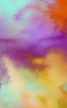 Modern fırça darbeleri. Poster, duvar sanatı, afiş, kart, kitap kapağı veya ambalaj için rahatlatıcı kompozisyonun yumuşak renkli çizimi. Pastel renklerle suluboya. 