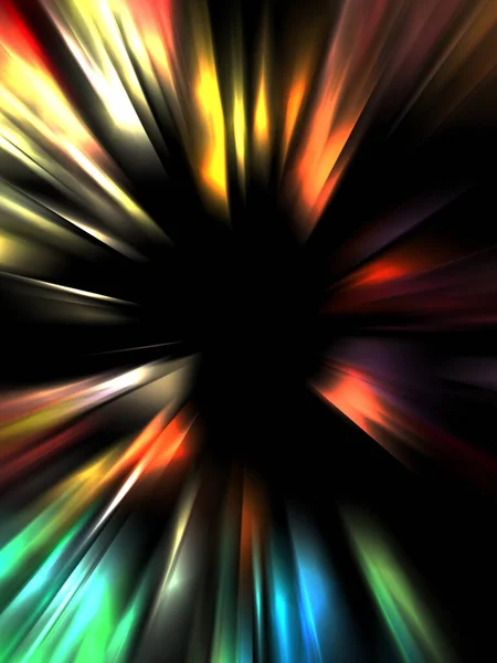 Dynamic Rays Light Isolated Black Background Graphic Illustration Glowing Colorful — ストック写真