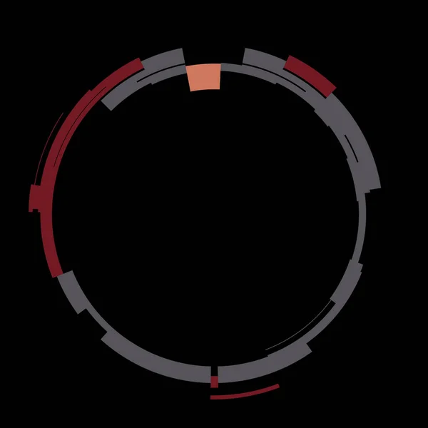未来的な円形のハードインターフェイス要素 抽象円幾何学的背景 デジタル技術のグラフィックイラスト — ストック写真