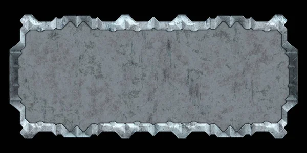 Futurystyczny Szablon Projektu Metalowe Zardzewiałe Menu Baner Technologiczny Izolowany Białym — Zdjęcie stockowe