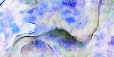 Kova desenli illüstrasyon. Çağdaş ve modern doku. Soyut renk boyama arka planı. Yaratıcı ve sanatsal duvar kağıdı. Fırçalanmış şekilleri ve lekeleri olan sanatsal duvar..