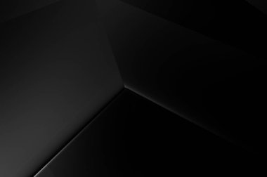 Lüks minimalist tasarım. Fütürist şablon. Karanlık elementleri olan birinci sınıf soyut duvar kâğıdı. Zarif bir zemin. Siyah üç boyutlu geometrik arkaplan. Poster, broşür, sunum için tasarım.