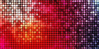 Parlayan ışıklar siyah arka planda parti izleri. Sahne veya stadyum ışıklarının dijital illüstrasyonu. Parlak desenli duvar kağıdı. Sahne ışıkları ile renkli ışıkların ihtişamlı arkaplanı.