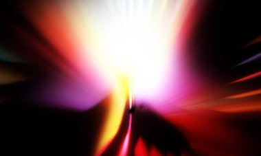 Siyah zemin üzerinde ışık parçacığı izleri. Parlayan parçacıkları ve çizgileri olan ışık patlaması yıldızı. Güzel hareketli soyut ışınlar duvar kağıdı. Renkli Patlama grafiği. Işık ışınlarının patlaması. 