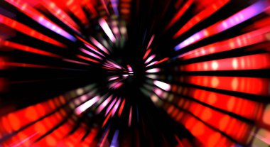 Siyah arkaplanda dönen ışık gösterisi. Lüks çizgiler. Parlak kıvrımlı duvar kağıdı. Uzay tüneli. Dönen ışık çemberi ya da maytap izi. Parlak konsept çizimi.