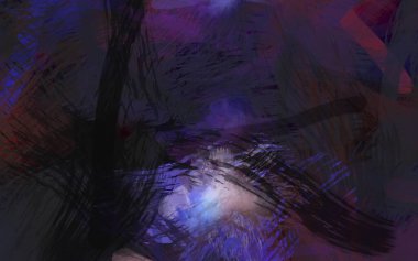 Soyut arkaplanda pürüzlü fırça darbeleri. Fırça boyası. Renkli boya darbeleri. Eşsiz duvar sanatı. Tuvaldeki modern sanat. Renkli çağdaş sanat eserleri.